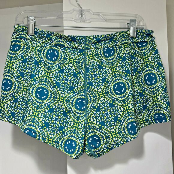 Columbia Omni-Wick shorts ladies M green yellow drawstring waist liner pocket - Picture 2 of 7